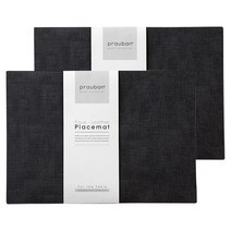 프라우반 레더라이크 양면 인조가죽 테이블매트 2p, 그레이 + 그린, 43 x 30 cm