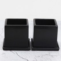 도시정원 모던정사각화분 2p, 블랙