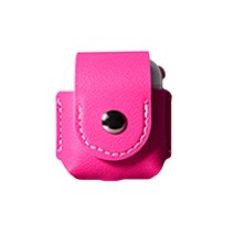 알피나 파스텔 에어팟 이어폰 가죽 케이스 키링 세트, PINK