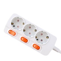 CARNIX 타노스 개별스위치 멀티 콘센트 3구, 16A, 3m, 3m, 1개