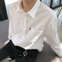 머시따 남성용 구김방지 포켓 무지셔츠