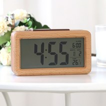 플라이토 리얼우드 LCD 디지털 인테리어 탁상시계, 혼합 색상