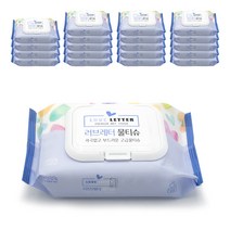러브레터 프리미엄 물티슈 캡형, 20매, 20팩