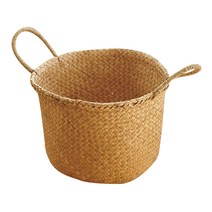 꾸미까 빅 라운드 왕골 내츄럴 해초바구니, 1개