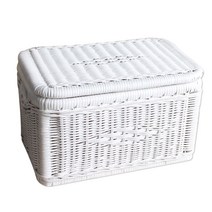 꾸미까 라탄 뚜껑 수납함, 화이트, 1개