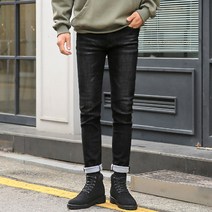 머시따 남성용 퍼펙트핏 워싱 기모 데님팬츠