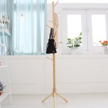 숲속애 삼각다리 스탠드 옷걸이, 원목