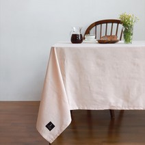 라비로비 애프터눈타임 린넨 테이블매트 겸 피크닉매트, 핑크, 2인(130 x 130 cm)