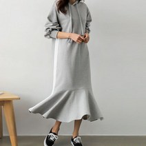 봉봉스토리 맥라인후드 기모 임산부 원피스