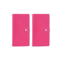 인디 가죽 명함집 2p, 3단, 분홍
