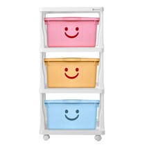 보노하우스 파스텔 해피프레임 수납함 3단, B타입(핑크, 옐로우, 블루), 1개