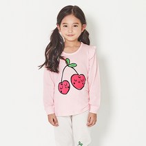 유니프랜드 아동용 핑크체리 오가닉 쟈가드 9부내의 상하 세트