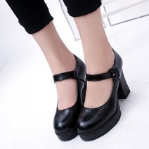 도나샵 여성용 둥근코 메리제인 가보시힐 구두 sk-30991