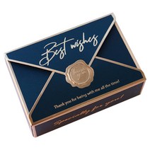 도나앤데코 루이 금박 Best wishes 답례품 포장상자, 네이비, 20개