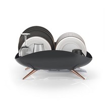 엠지엠씨디자인 플루딕 와이드 식기건조대 1단 + 버드 주걱 + 수저통 2p 세트, 딥 그레이