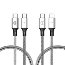 디씨네트워크 페브릭 C to C PD 고속 충전케이블 60W 2p, 2m, GRAY, 1개