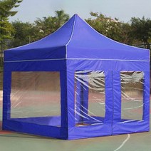 런웨이브 캐노피 방수 천막 풀세트 B형 끈타입 3 x 3 m, 블루, 1세트