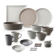 오덴세 아틀리에 노드 4인 식기 세트 22p, 폴라화이트,소일브라운,프로스트그레이, 식기 9종