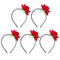 장미꽃 머리띠, 혼합색상, 5개