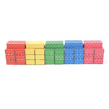 에듀플레이 종이 벽돌 블록 소형 35p, 빨강, 노랑, 파랑, 초록, 핑크