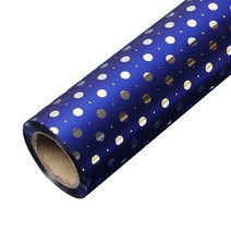 포포팬시 작은도트 비닐 롤 포장지 대 53cm x 20m, 네이비, 1개