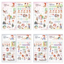 플라잉웨일즈 빨강머리앤 투명 스티커 ver.2 4종 x 2p 세트, 앤의상상, 앤의기분, 앤의선물, 앤의아침, 1세트