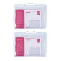 델리 클리어 손잡이형 화일케이스, 화이트, 2개