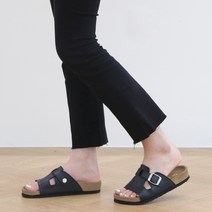 페이드 버클 장식 스트랩 슬리퍼