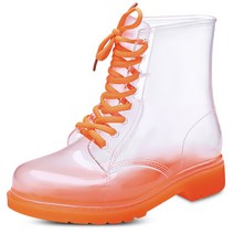 콩 K SHOES 여성용 투명 그라데이션 레인부츠 B