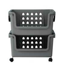 이동식 바퀴포함 바스켓 그레이 80L, 2개