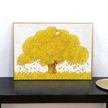 돈 들어오는 그림 황금 돈나무 액자, 골드 메탈