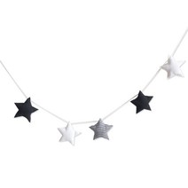 입체 패브릭 별 가랜드 세트, 블랙