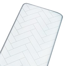 삼바텍 퓨어 헤링본 PVC 다용도 주방매트, 화이트