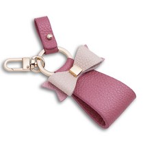 무에뜨 소가죽 리본 자동차 키링 핑크, 1개