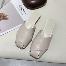 콩 여성용 스트랩 랩핑 뮬