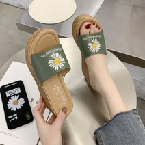 올나인 여성용 엔조이 해피라이프 통굽 뮬