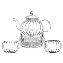 BELLE 아델라인 내열유리 티포트 600ml + 이중잔 M 2p + 워머 M 세트