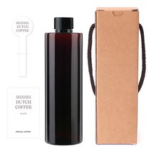 갈색 페트병 250ml AC250 + 일반캡 검정 + 병라벨 심플영문더치커피S + 캡봉인라벨 + 박스, 10세트