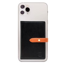 메오르 휴대폰 부착형 카드 포켓 홀더 지갑 케이스, 블랙, 1개