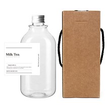 공병 ARB520 520ml 투명 + 캡 실버 + 박스 + 스티커 N8 세트, 1세트