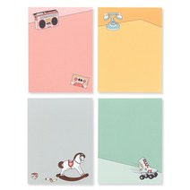 왈가닥스 메모리즈 A 메모지 4종 세트, Radio, Telephone, Toy, Roller Skate, 1세트