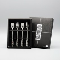 테이블아트 제니퍼로즈 티스푼 티포크 + 케이스 세트, 1세트, 티스푼 2p + 티포크 2p