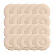 블럭마트 심플 충돌방지 원형 도어쿠션, 베이지, 20개