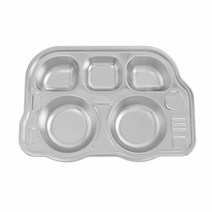 뛰뛰빵빵 버스 5구 스텐 유아식판, 단품