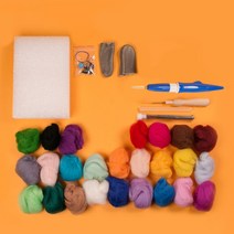 갓샵 하비어굿타임 DIY 니들펠트 25색 키트 + 3구바늘, 혼합색상, 상세설명 참조