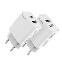 뷰씨 아이폰 USB 고속 멀티 충전기 12W 듀얼 2.4A, 화이트, 2개