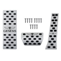 디퓨젼 튜닝 페달 브레이크패드 + 엑셀레이터패드 + 보조발판패드 + 조립볼트 12p 세트, 제네시스, 신형 제네시스, 제네시스