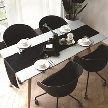 알럽홈 심플 고급 벨벳 테이블러너, 블랙, 32 x 160 cm