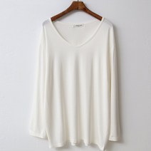 티탁 여성 빅사이즈 루즈핏 컬러브이 긴팔 티셔츠