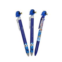 디즈니 도리를 찾아서 도리 마스코트 흑 단색 볼펜 2p + 3색 볼펜 0.5mm C세트, 혼합색상, 1세트
